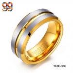 Gold tungsten wedding ring TUR-086