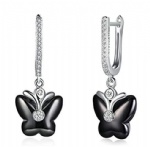 Ceramic Silver Earrings