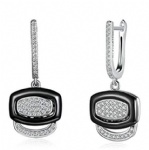 Ceramic Silver Earrings